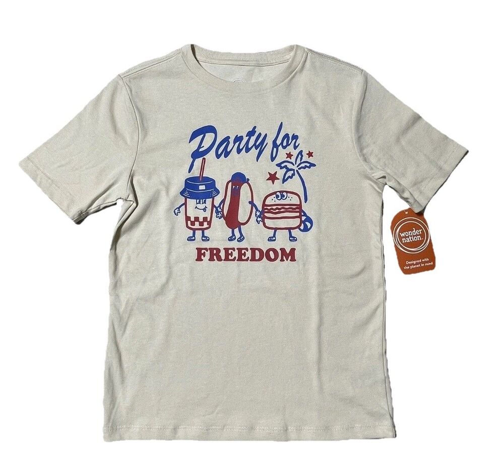 Boys “Party For Freedom” Graphic Tee Size XXL (18)